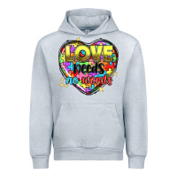 Heather Grey Love needs no words Urban Hoodie - NancyCooperArtShop
