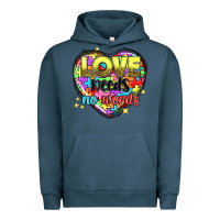 Pigment Midnight Navy Love needs no words Urban Hoodie - NancyCooperArtShop
