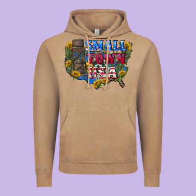 Small Town Usa 4th Of July Vintage Hoodie Designed By Cowgirlartshop