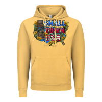 Vintage Mustard Small town usa 4th of july Vintage Hoodie - CowGirlArtShop