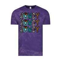 Cloud Purple howdy howdy howdy Vintage Tee - CowhideDigitalArt