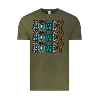 Vintage Olive howdy howdy howdy Vintage Tee - CowhideDigitalArt