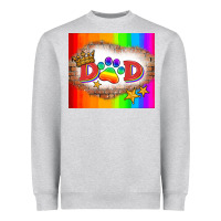 Heather Grey lgbtq dad and paw Heavyweight Sweatshirt - HRA Design Shop