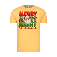 Vintage Mustard Merry Christmas Santa Vintage Tee - FaDigitalArtStudio