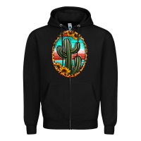 Black serape and sunflower cactus Zipper Hoodie - Jasminsmagicworld