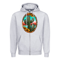 Heather Grey serape and sunflower cactus Zipper Hoodie - Jasminsmagicworld