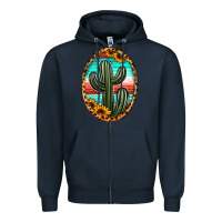 Navy serape and sunflower cactus Zipper Hoodie - Jasminsmagicworld
