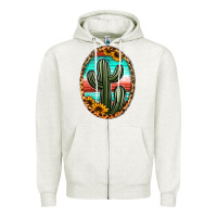 Oatmeal Heather serape and sunflower cactus Zipper Hoodie - Jasminsmagicworld