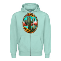 Seafoam serape and sunflower cactus Zipper Hoodie - Jasminsmagicworld