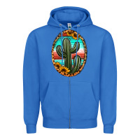 True Royal serape and sunflower cactus Zipper Hoodie - Jasminsmagicworld