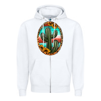 Serape And Sunflower Cactus Zipper Hoodie | Teevron