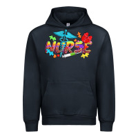 Navy Autism Nurse Urban Hoodie - NancyCooperArtShop