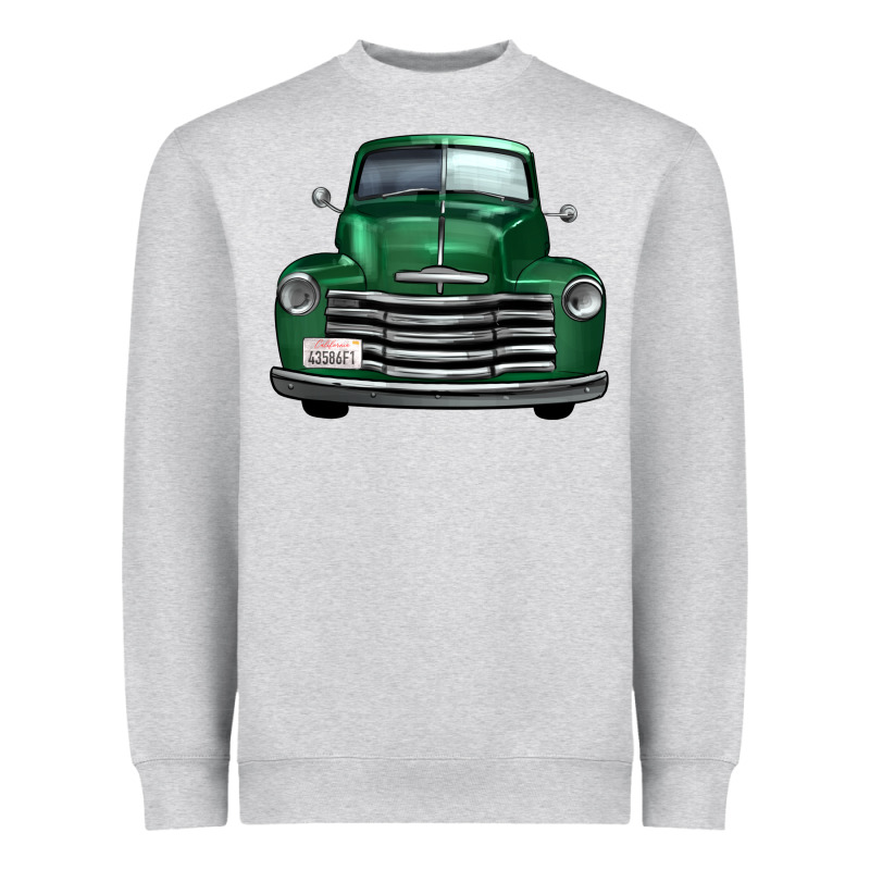 Western Green Truck Front View Heavyweight Sweatshirt by FaDigitalArtStudio | Teevron