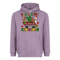Lavender Christmas Santa and reindeer truck Heavyweight Hoodie - MaliasSmallBusiness
