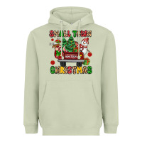 Matcha Christmas Santa and reindeer truck Heavyweight Hoodie - MaliasSmallBusiness