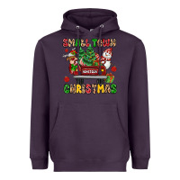 Plum Christmas Santa and reindeer truck Heavyweight Hoodie - MaliasSmallBusiness