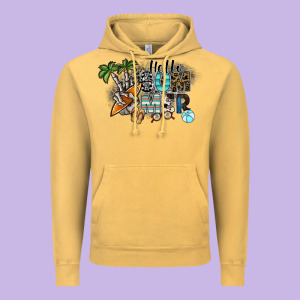 Hello Summer Vintage Hoodie Designed By Sublimationcraftshop