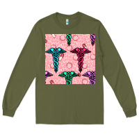 Army Green Medicine Seamless Pattern Long Sleeve Tee - BundleAndBundleShop
