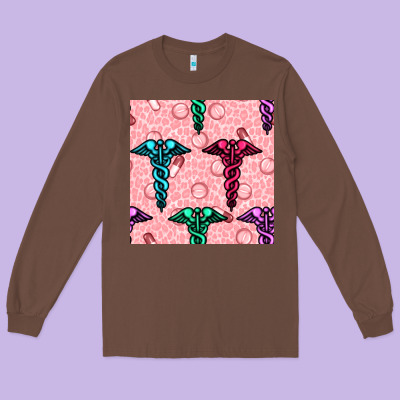 Medicine Seamless Pattern Long Sleeve Tee Designed By Bundleandbundleshop