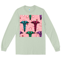 Matcha Medicine Seamless Pattern Long Sleeve Tee - BundleAndBundleShop