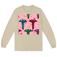 Mushroom Medicine Seamless Pattern Long Sleeve Tee - BundleAndBundleShop