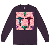 Plum Medicine Seamless Pattern Long Sleeve Tee - BundleAndBundleShop