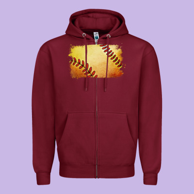 Softball Brushstroke Zipper Hoodie Designed By Jasminsmagicworld