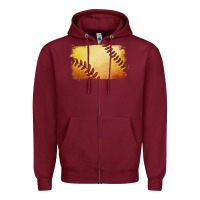 Burgundy softball brushstroke Zipper Hoodie - Jasminsmagicworld
