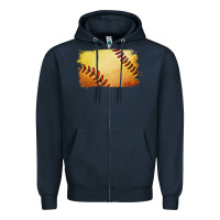 Navy softball brushstroke Zipper Hoodie - Jasminsmagicworld