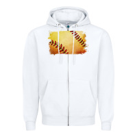 White softball brushstroke Zipper Hoodie - Jasminsmagicworld