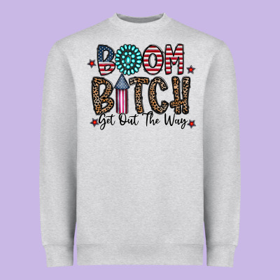 Boom Bitch Heavyweight Sweatshirt Designed By Cowhidedigitalart