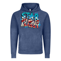 Vintage Denim Star spangled and sassy 4th of july Vintage Hoodie - CowGirlArtShop