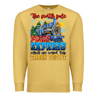 Antique Gold thr north pole polar express admit one round trip Premium Sweatshirt - MaliasSmallBusiness