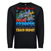 Black thr north pole polar express admit one round trip Premium Sweatshirt - MaliasSmallBusiness