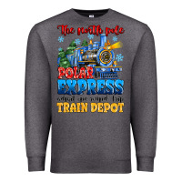 Charcoal Heather thr north pole polar express admit one round trip Premium Sweatshirt - MaliasSmallBusiness