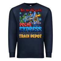 Navy thr north pole polar express admit one round trip Premium Sweatshirt - MaliasSmallBusiness