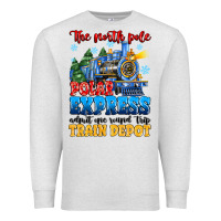 Oatmeal Heather thr north pole polar express admit one round trip Premium Sweatshirt - MaliasSmallBusiness