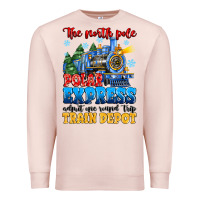 Pale Pink thr north pole polar express admit one round trip Premium Sweatshirt - MaliasSmallBusiness