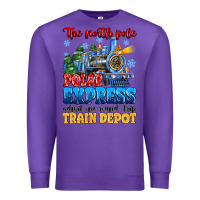 Purple thr north pole polar express admit one round trip Premium Sweatshirt - MaliasSmallBusiness
