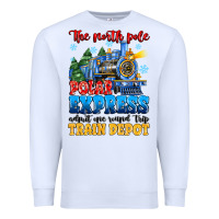 White thr north pole polar express admit one round trip Premium Sweatshirt - MaliasSmallBusiness
