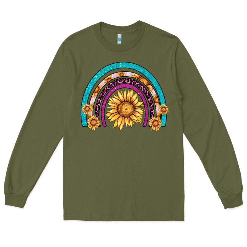 Rainbow Sunflower Long Sleeve Tee by AdoDesignShop | Teevron