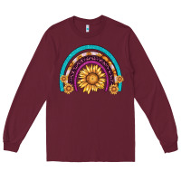 Burgundy rainbow sunflower Long Sleeve Tee - AdoDesignShop