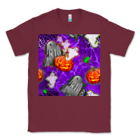 Burgundy tombstone and ghosts seamless paternal Classic Tee - BundleAndBundleShop