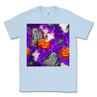 Dusty Blue tombstone and ghosts seamless paternal Classic Tee - BundleAndBundleShop