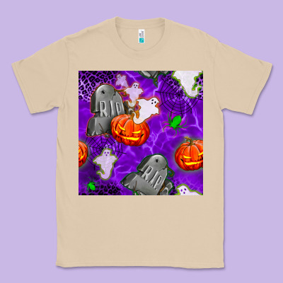 Tombstone And Ghosts Seamless Paternal Classic Tee Designed By Bundleandbundleshop