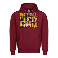 Burgundy softball dad Zipper Hoodie - Jasminsmagicworld