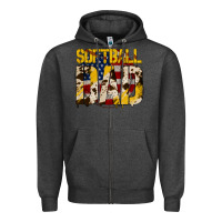 Charcoal Heather softball dad Zipper Hoodie - Jasminsmagicworld