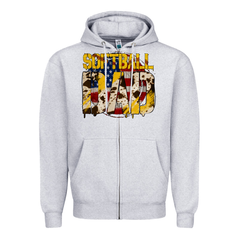 Softball Dad Zipper Hoodie by Jasminsmagicworld | Teevron