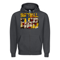 Smoke softball dad Zipper Hoodie - Jasminsmagicworld