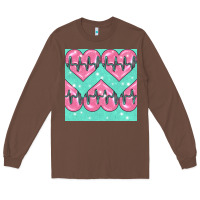 Chestnut Nursing Heart Seamless Pattern Long Sleeve Tee - BundleAndBundleShop